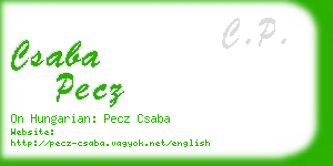 csaba pecz business card